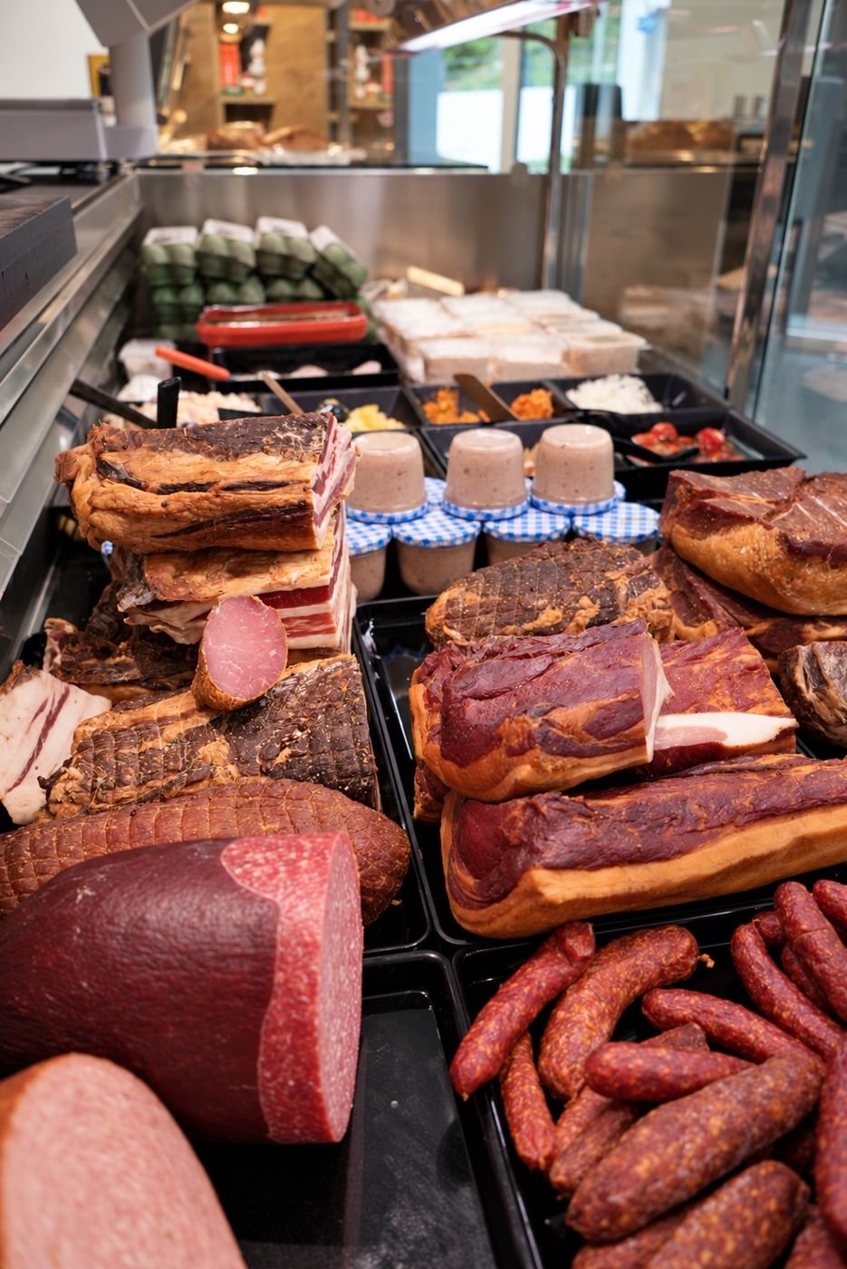 Wursttheke der Metzgerei Gangl